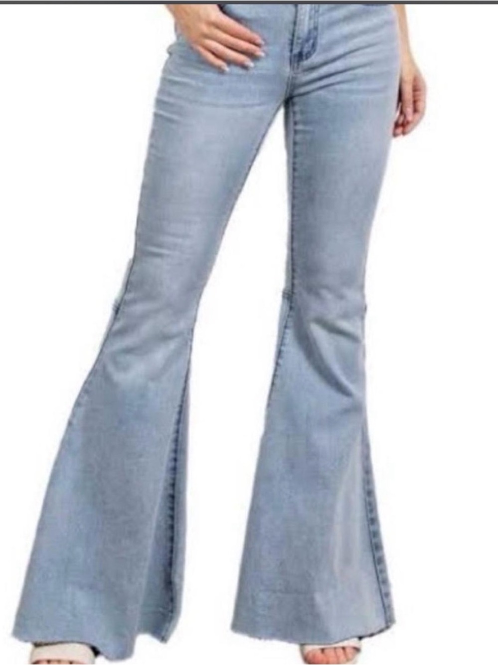 Easel Just Float On Light Wash Flared Bell Bottom Jeans Size L